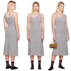 LVIR wool & cashmere blend ribbed knit asymmetric neck dress FINAL PRICE